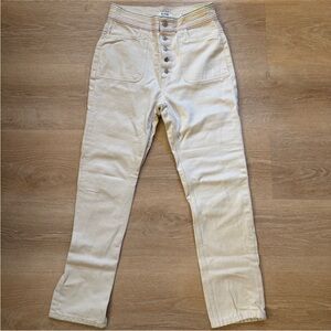 Re/Done White Blanca Ecru Rainbow Jeans